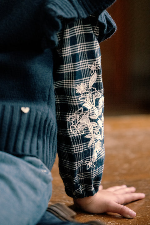 Blouse - Navy has Check - Image principale