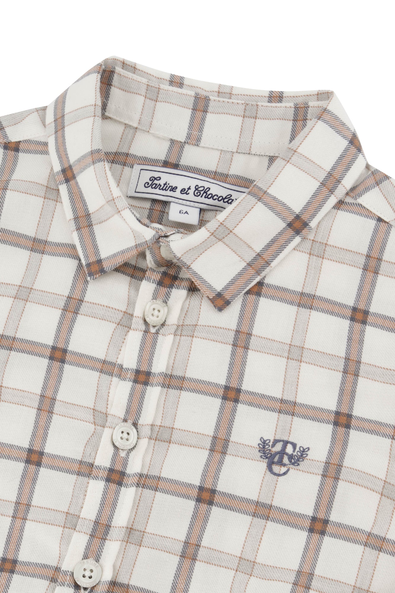 Shirt - Ecru groß Karo