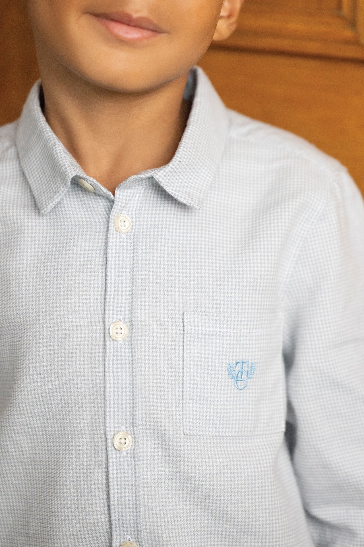 Shirt - Blau Hahnentritt