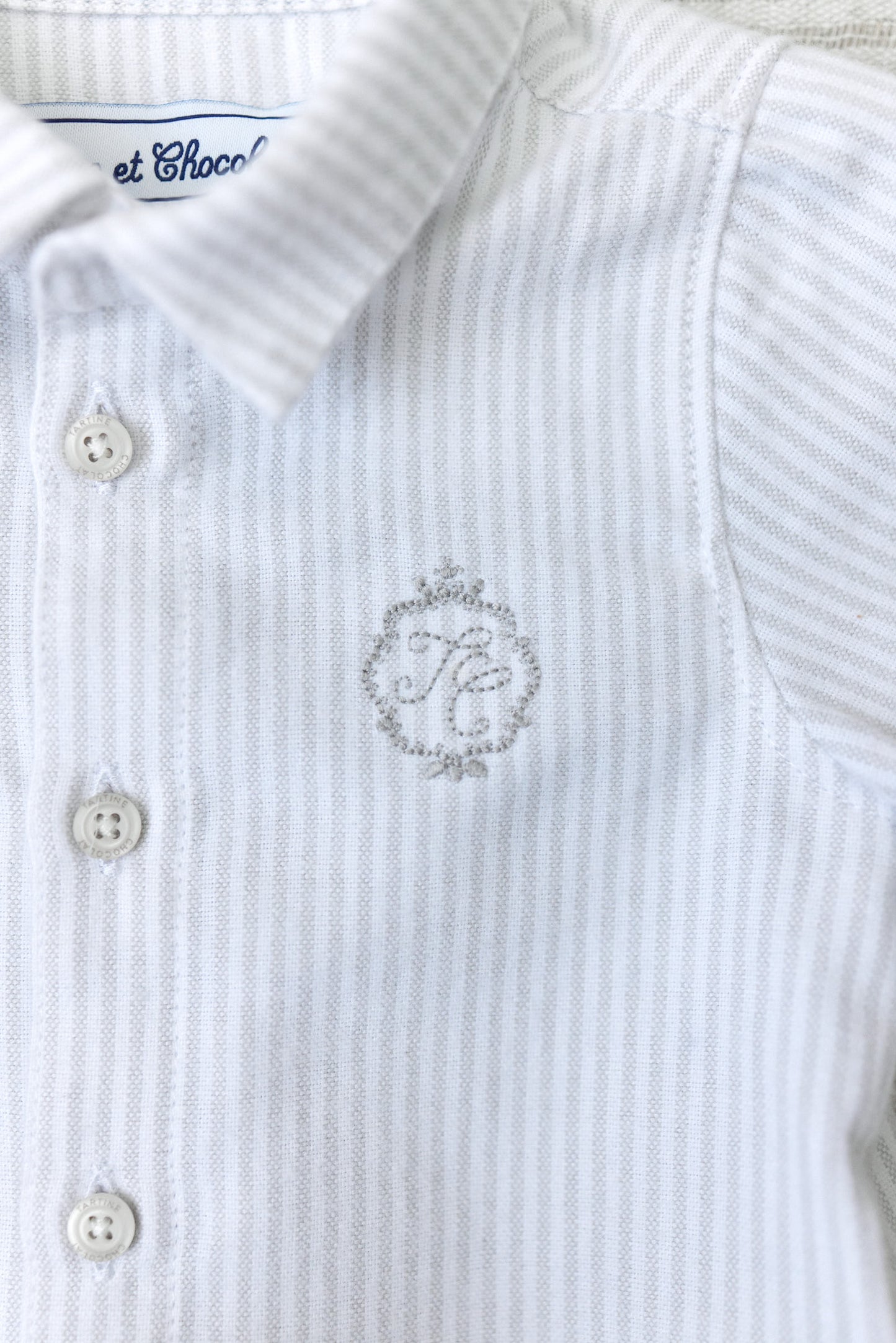 Shirt - Lichtgrijs gestreept