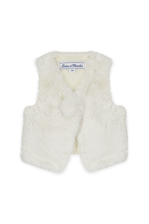 Gilet - Ecru Imitation fourrure - Image principale