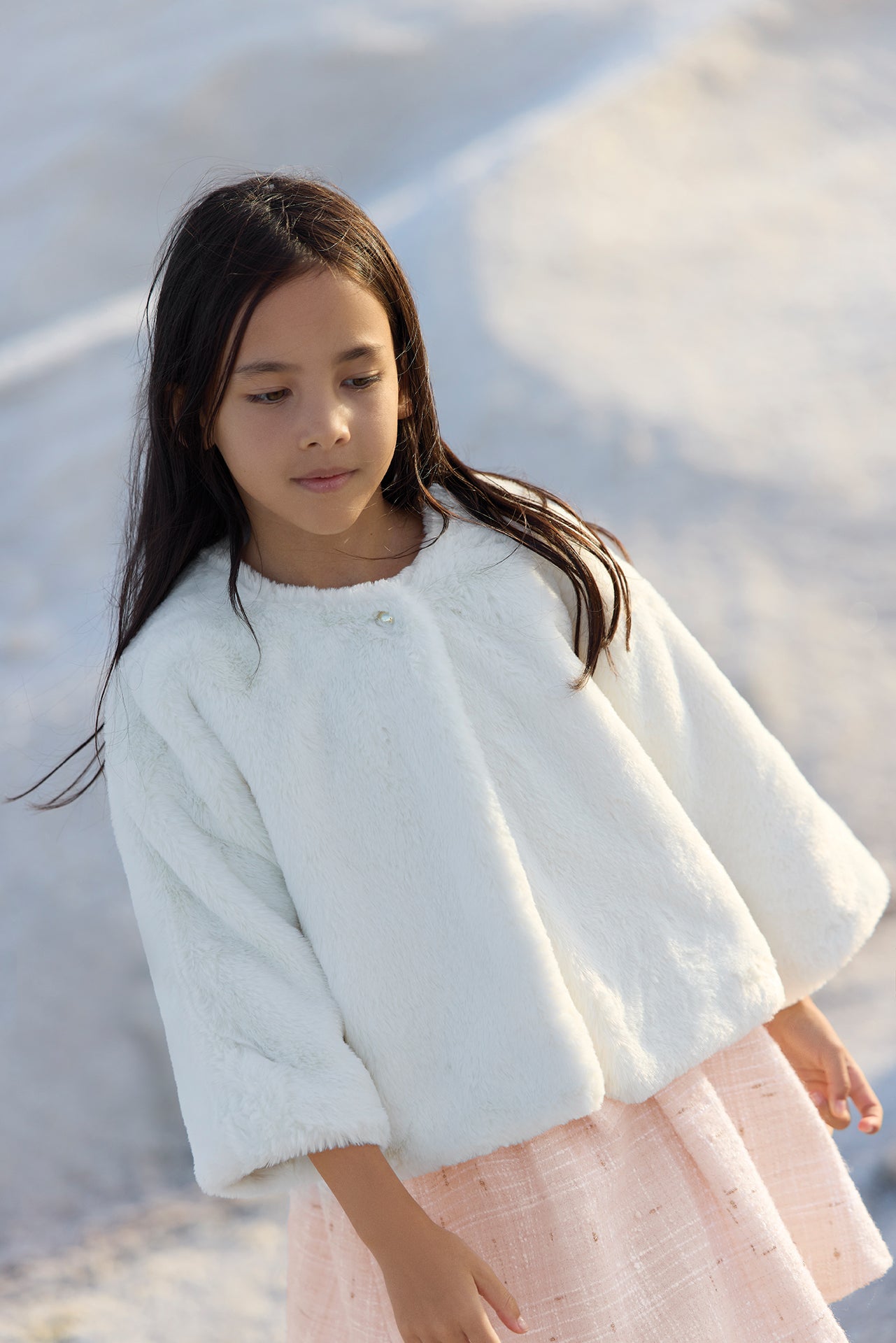 Giacca- Madreperla  Imitazione Pelliccia