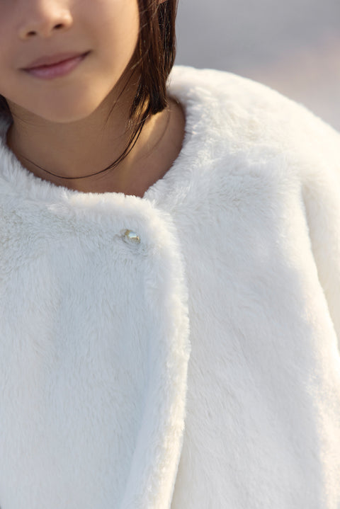 Veste - Ecru Imitation fourrure - Image principale