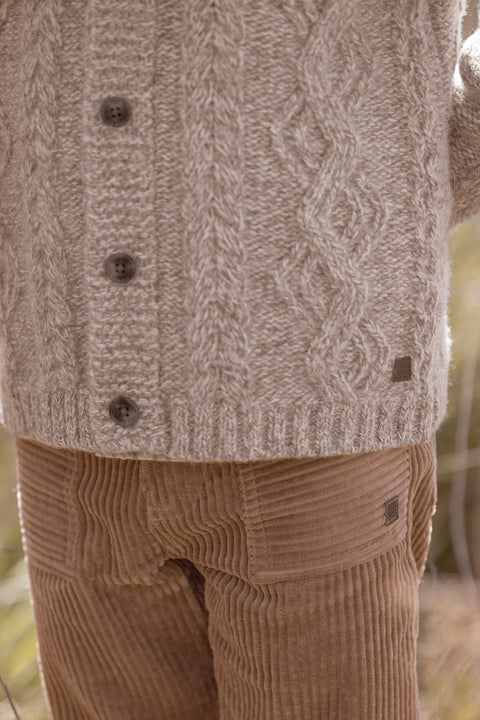 Gilet - Marron maille tressée - Image principale