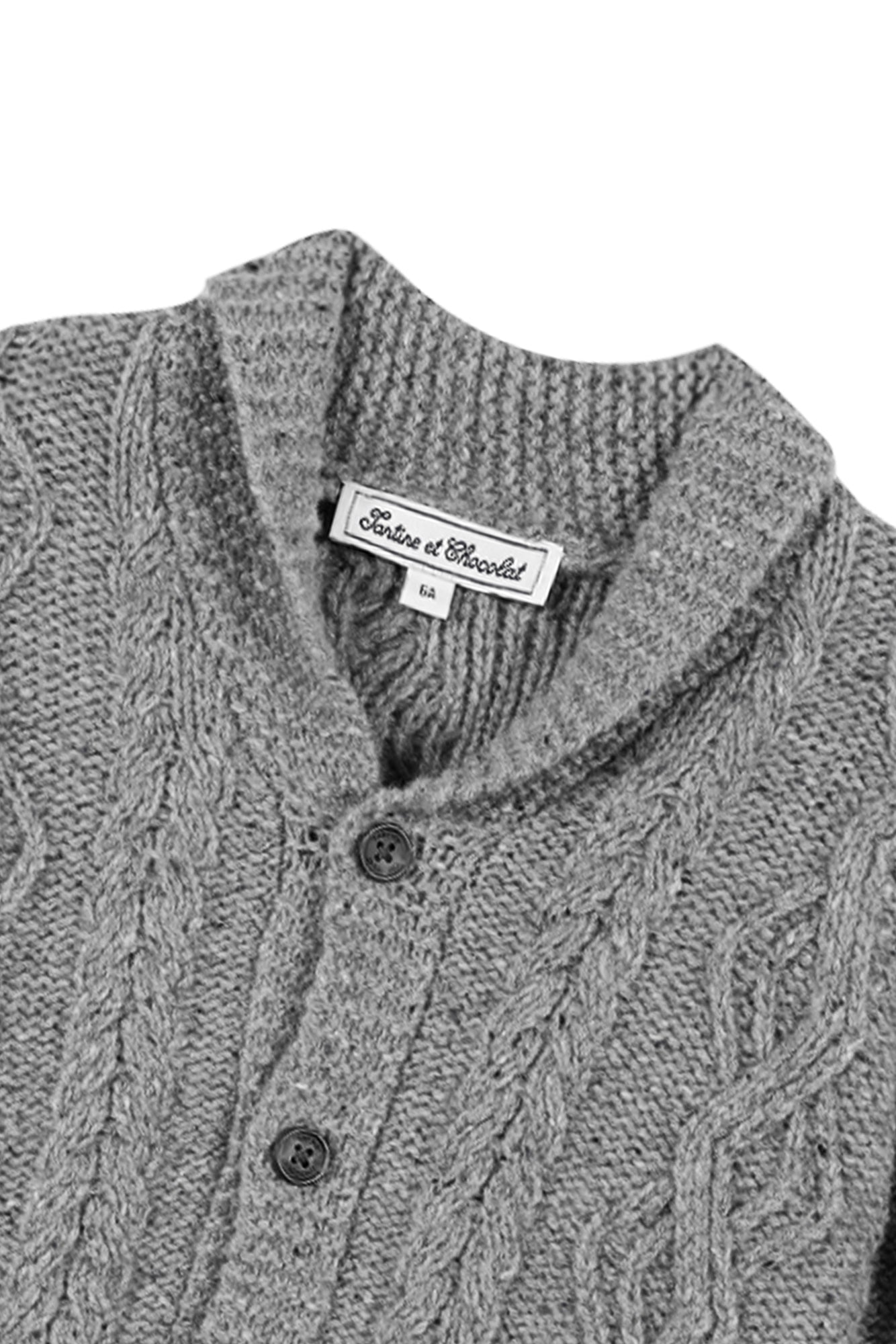 Weste - Blau Graué Strickwaren geflochten