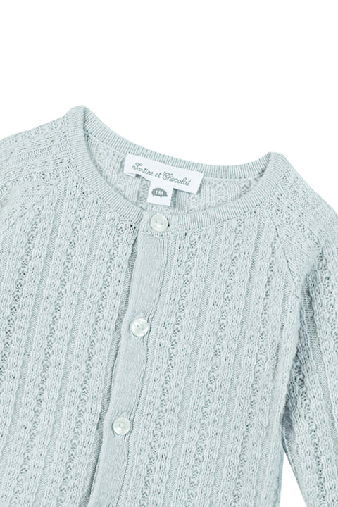 Cardigan - Sky blue Cable - Image principale