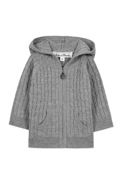 Gilet - Grigio melange maglia torta - Image principale