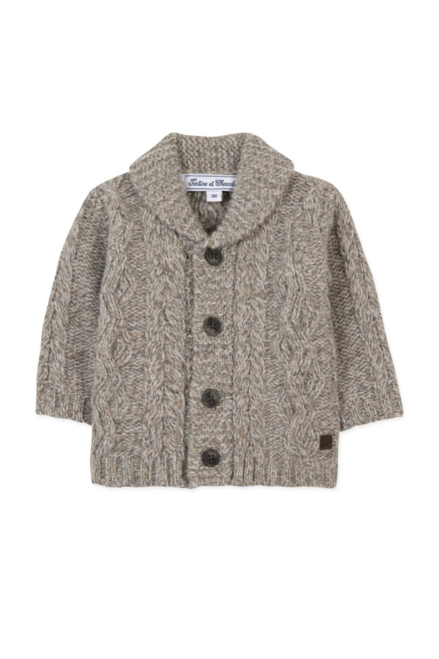 Chaqueta - Marrón punto trenzado - Image principale