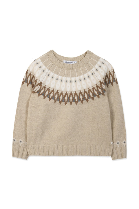 Pull - Beige jacquard - Image principale