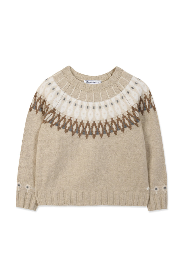 Pullover - Beige Jacquard - Image principale