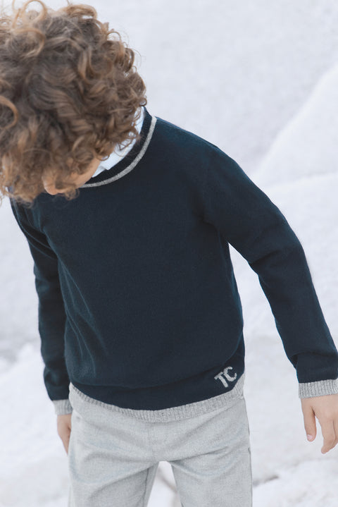 Pull - Marine TC 100% Cachemire - Image principale