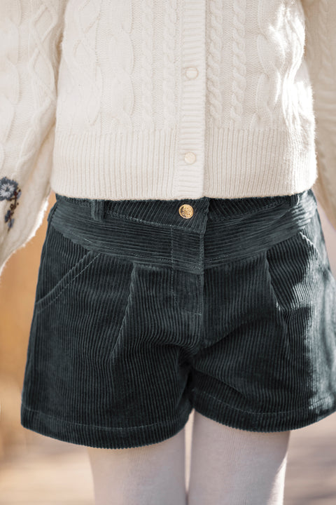 Short - Bleu mirage en velours - Image principale