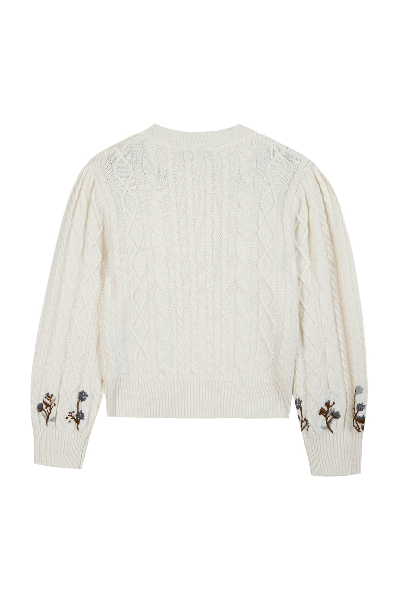 Cardigan - Ecru broderie fleurie