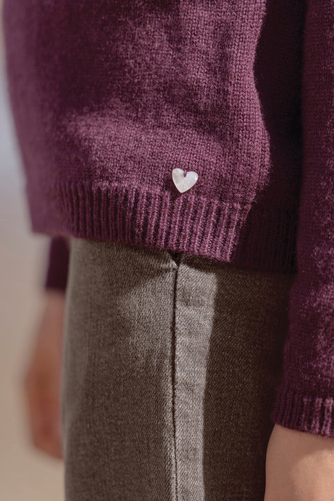 Pull - Violet col dentelle - Image principale