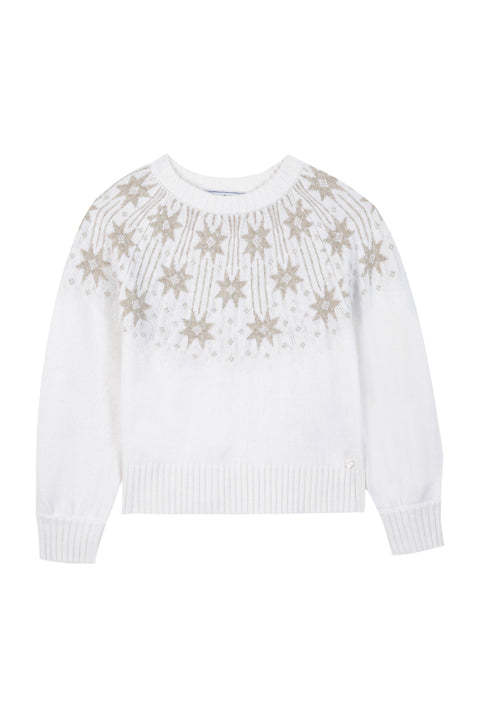 Pull - Ecru broderie étoile - Image principale