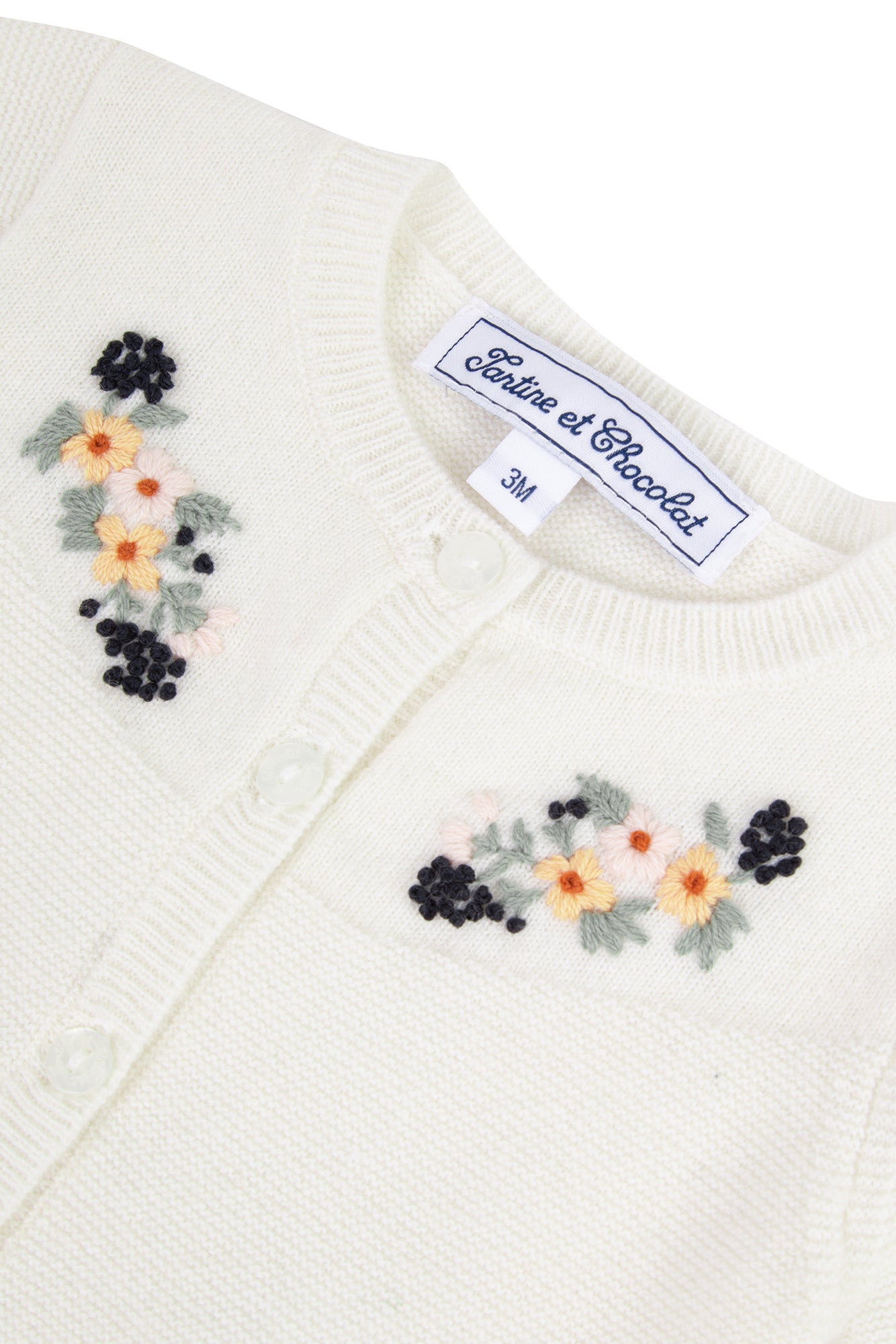 Cardigan - Ecru Embrodery flowery