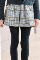 Kurze Hose - Grün Tweed