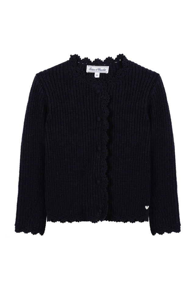 strickjacke - Marineblau strickwaren - Image principale
