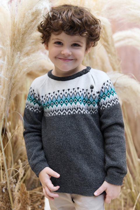 Jersey - Gris antracita jacquard - Image principale