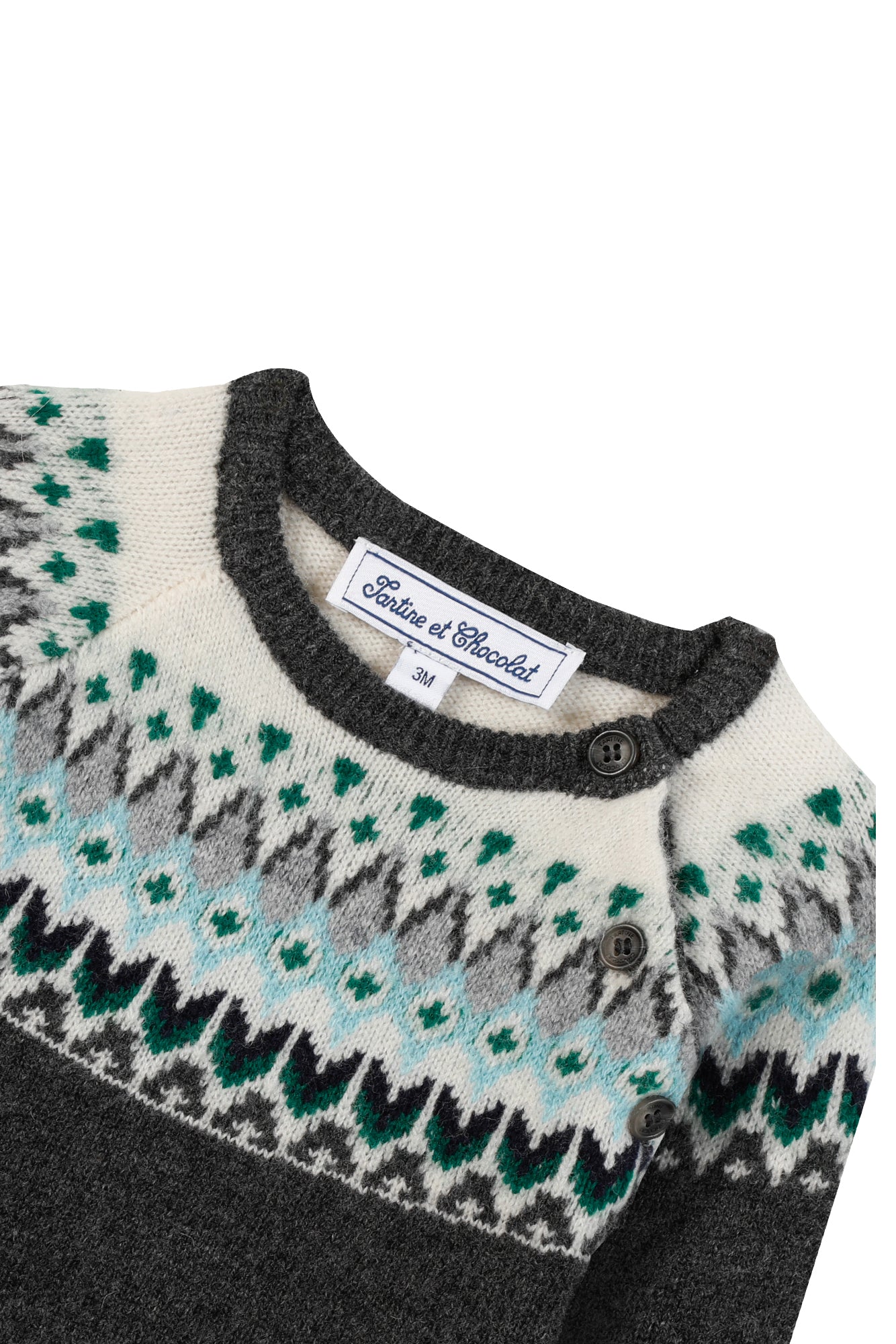 Trui - Grijs antraciet jacquard