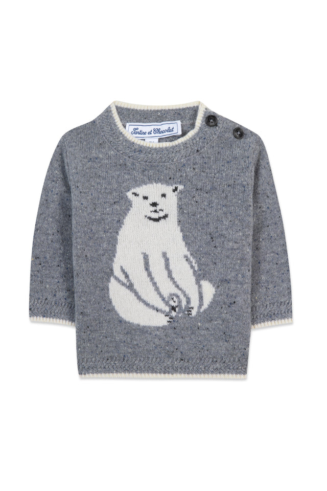 Jersey - Azul grisáceo ilustración oso - Image principale