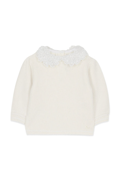Pull - Ecru col galon broderie - Image principale