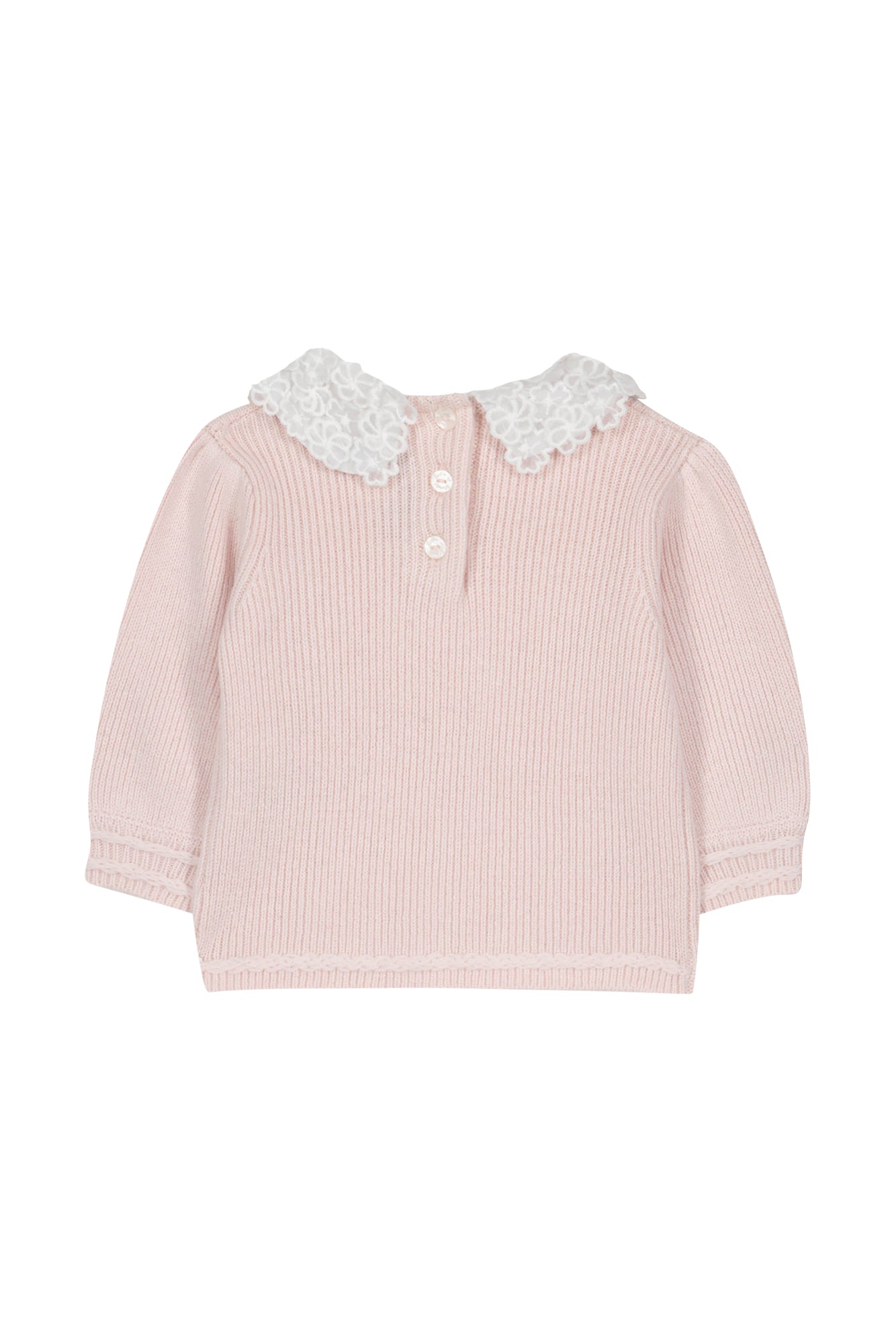 Sweater - Pale pink Collar braid Embrodery