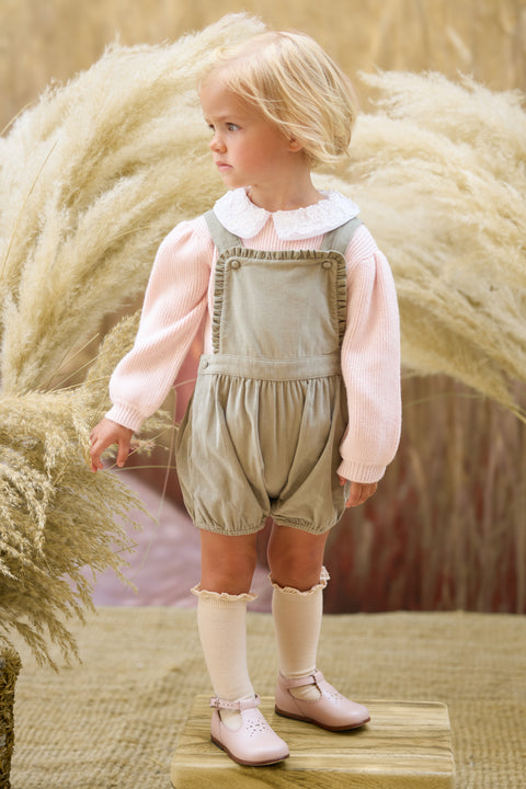 Pull - Rose pâle col galon broderie - Image principale