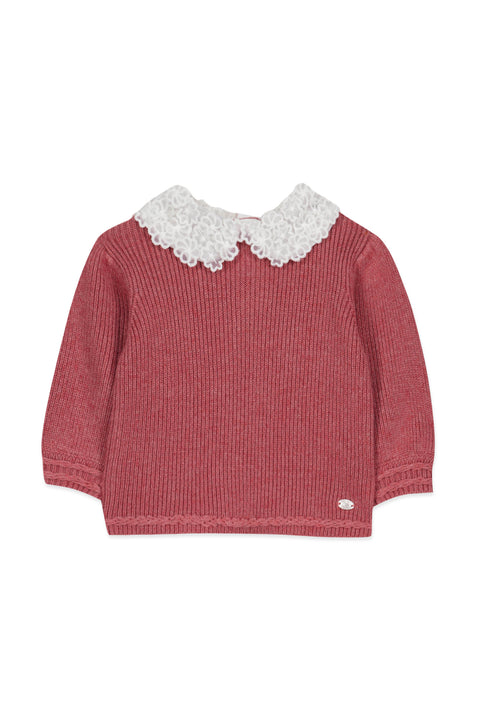 Pull - Rose col galon broderie - Image principale
