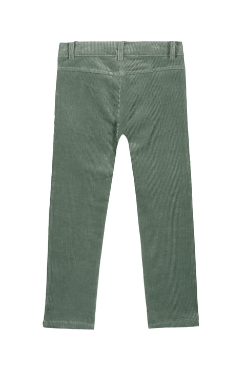 Pantalon - Vert velours côtelé - Image principale