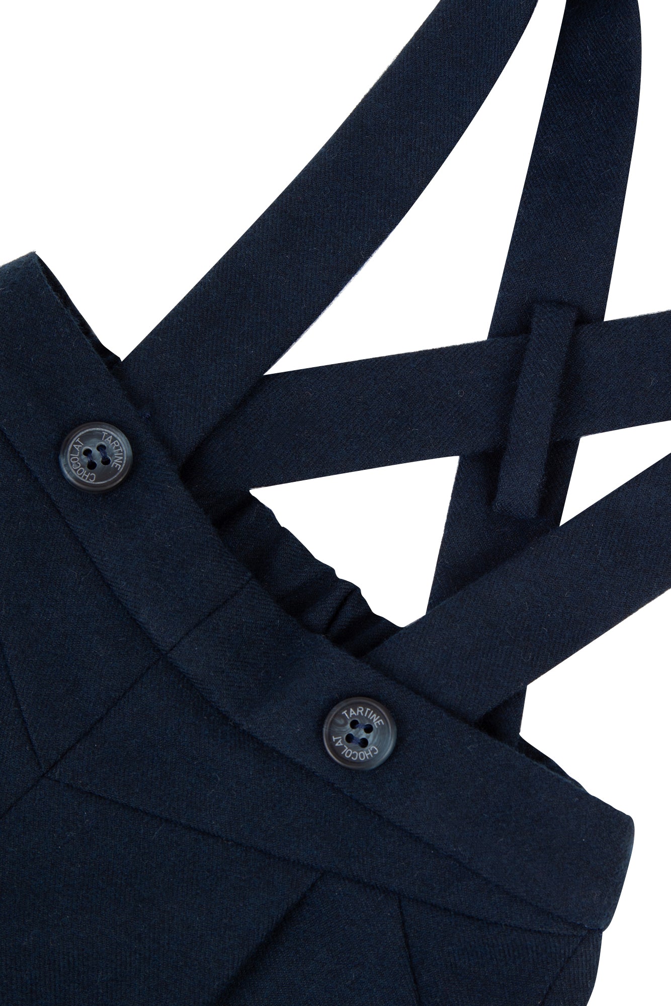 Hosen - Hosenträger Flanell Marineblau