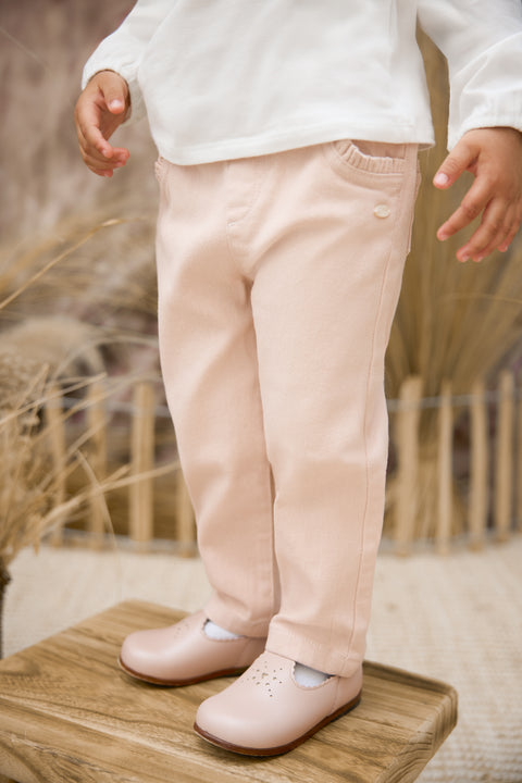 Jeans - Blassrosa mit Rüschentasche - Image principale