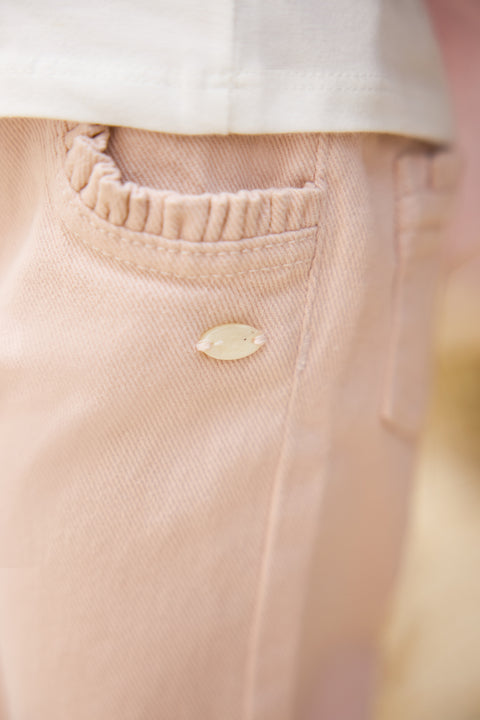 Jeans - Blassrosa mit Rüschentasche - Image principale