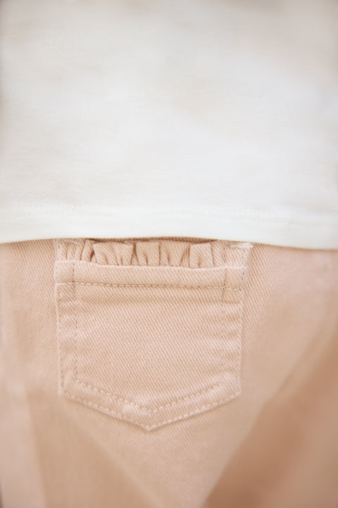 Jeans - Blassrosa mit Rüschentasche - Image principale