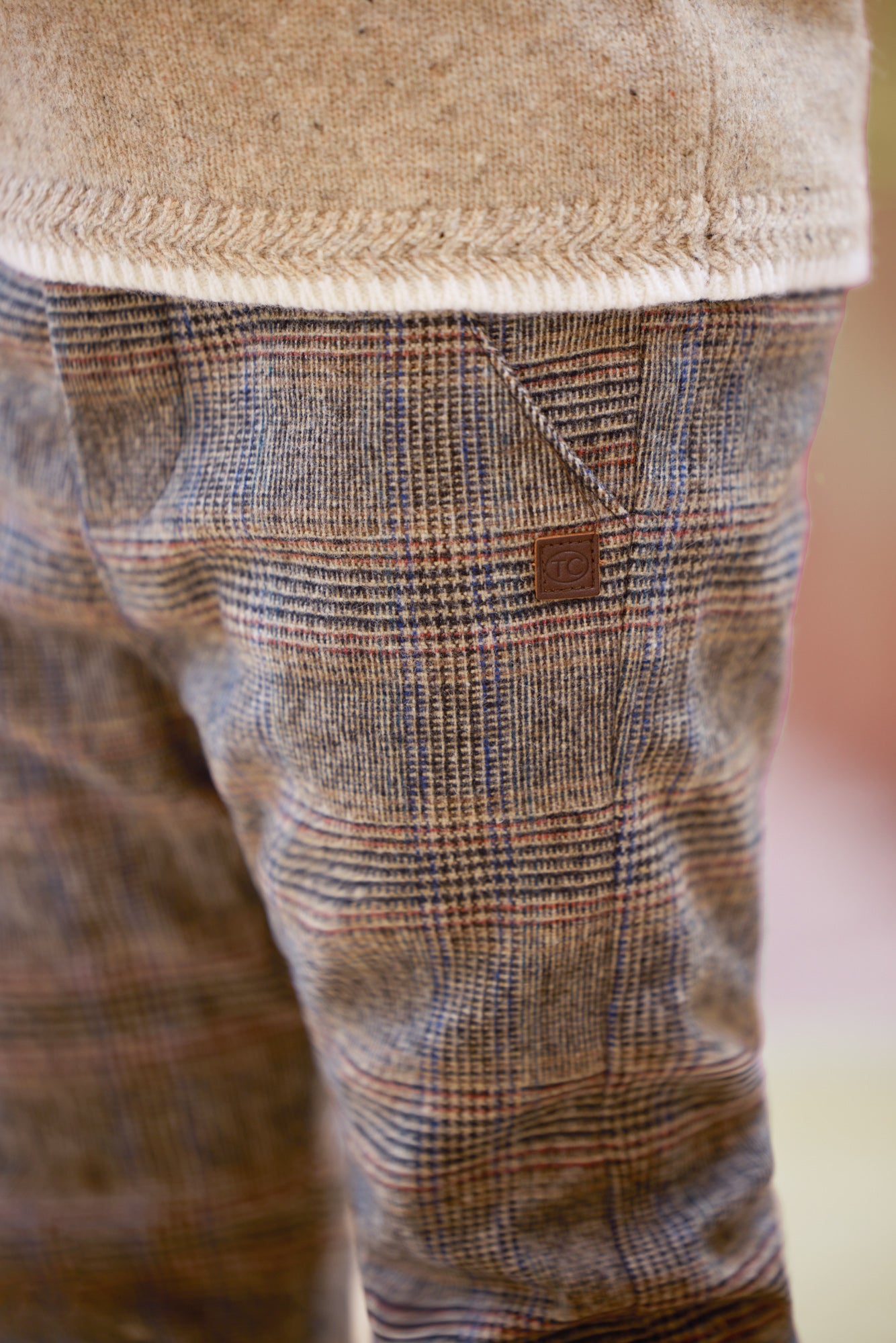 Trousers - Camel Check