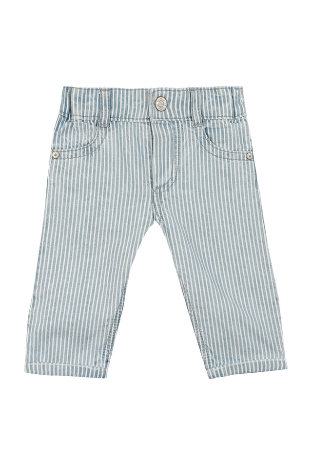 Pantalon - Bleu ciel rayé - Image principale