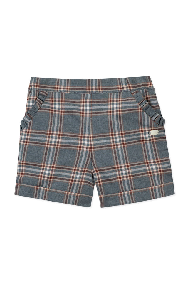 Kurze Hose - Grau meliert mit Karos - Image principale