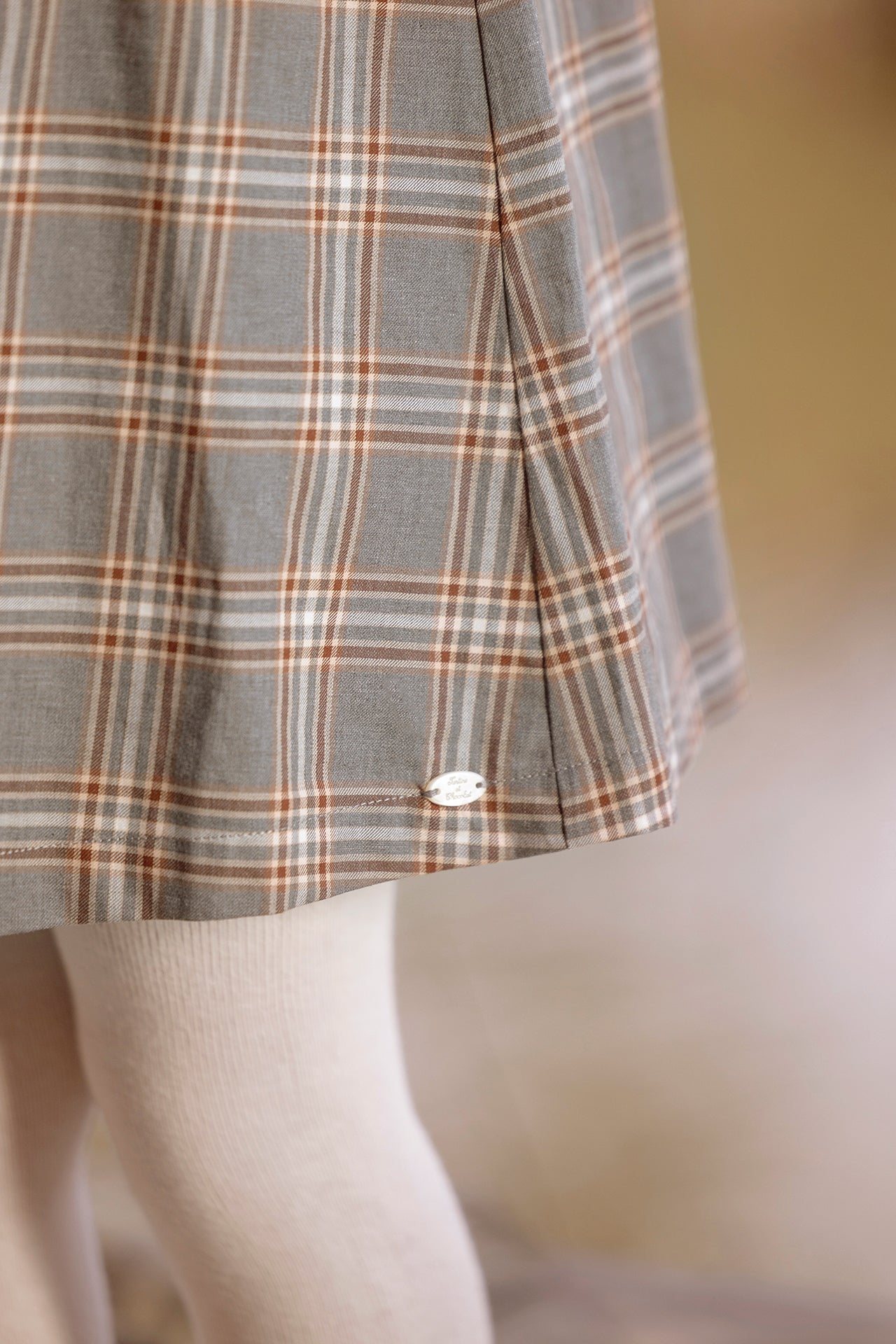 Robe - Gris foncé à carreaux