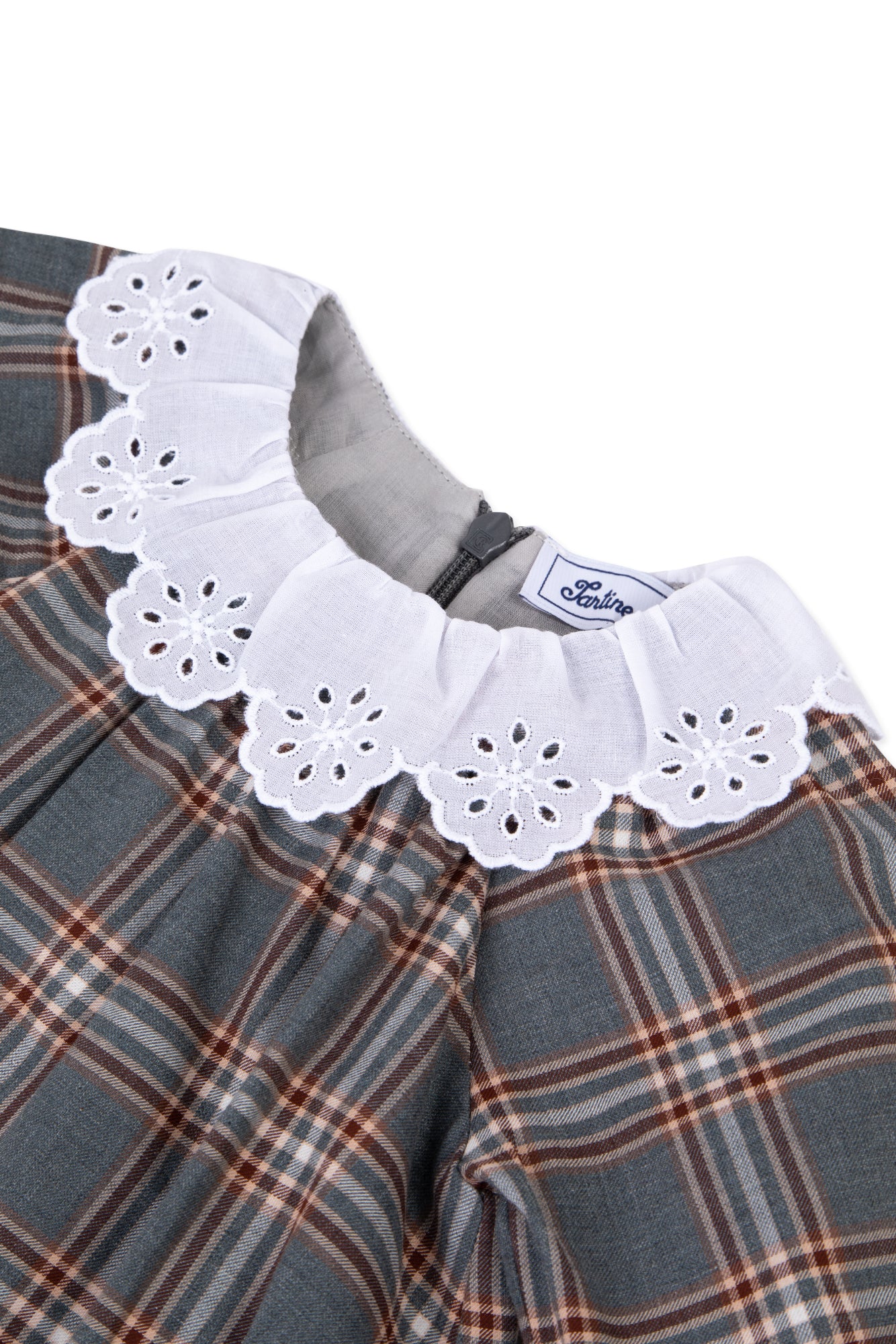 Robe - Gris foncé à carreaux