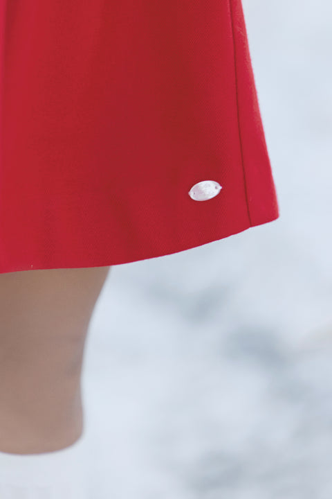 Robe - Rouge smock brodé - Image principale