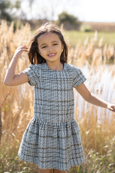 Kleid - Jacquard in Sturmgrün - Image principale
