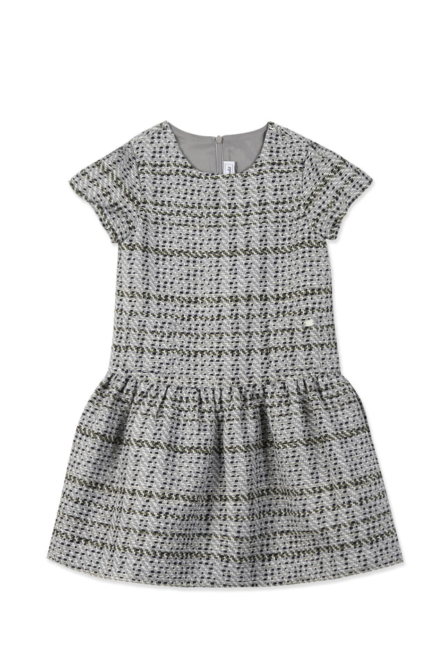 Kleid - Jacquard in Sturmgrün - Image principale