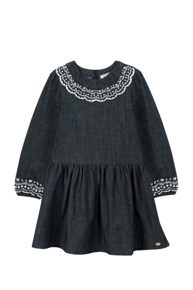 Kleid - Jeans englische stickerei - Image principale