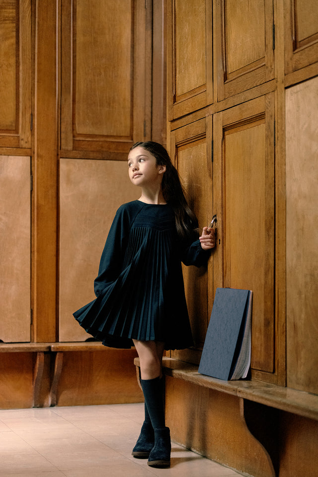Robe - Marine plissée - Image principale