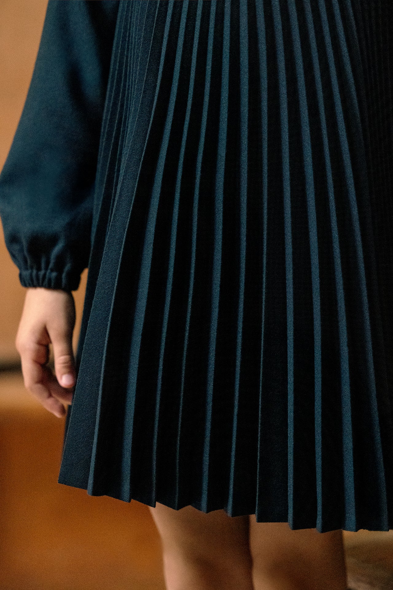 Jurk - Navy geplooid