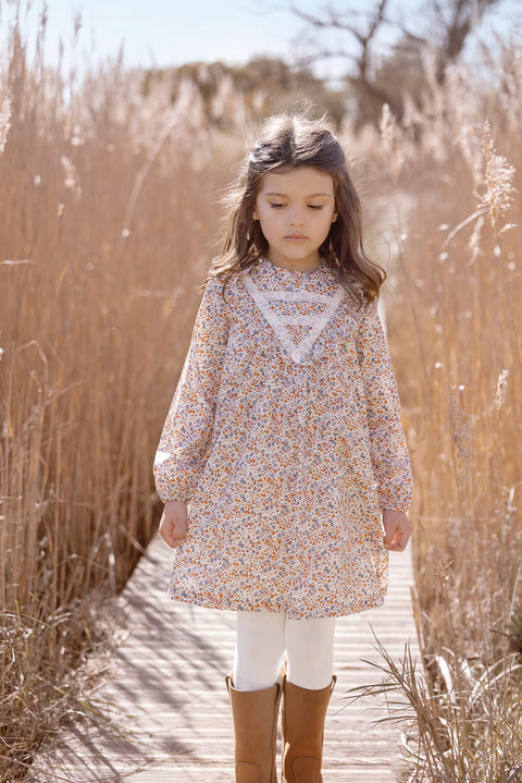 Robe - Beige tissu liberty - Image principale