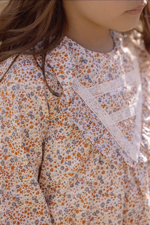 Robe - Beige tissu liberty - Image principale