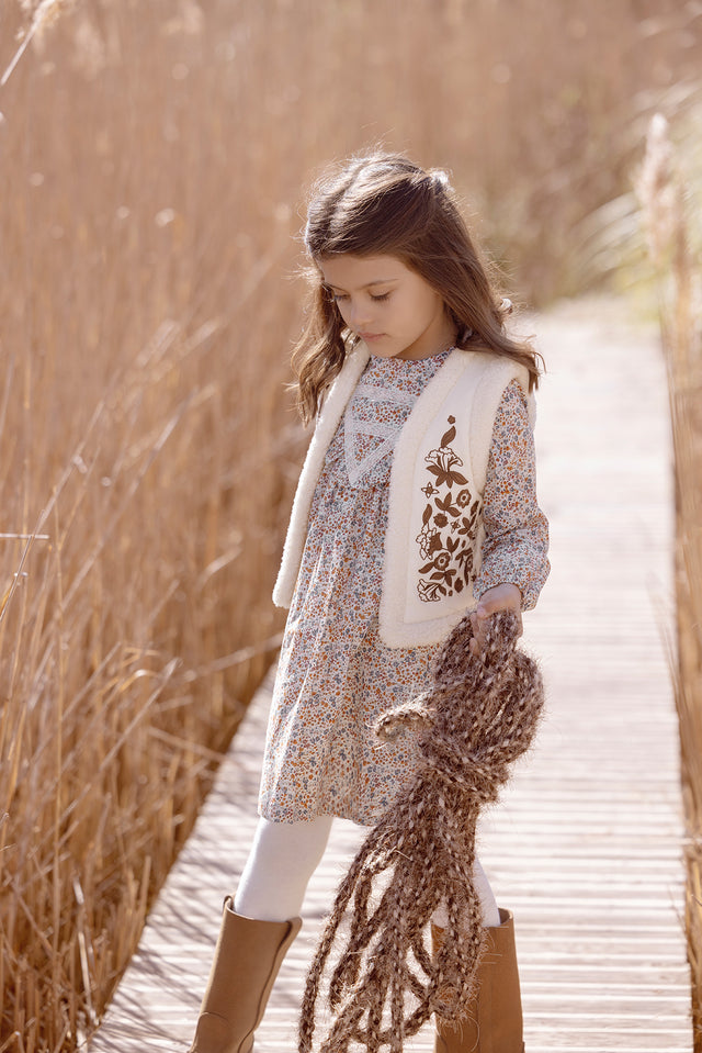 Gilet - Imitation fourrure fleuri - Image principale