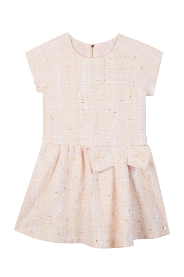 Kleid - Blassrosa Metallfaden - Image principale
