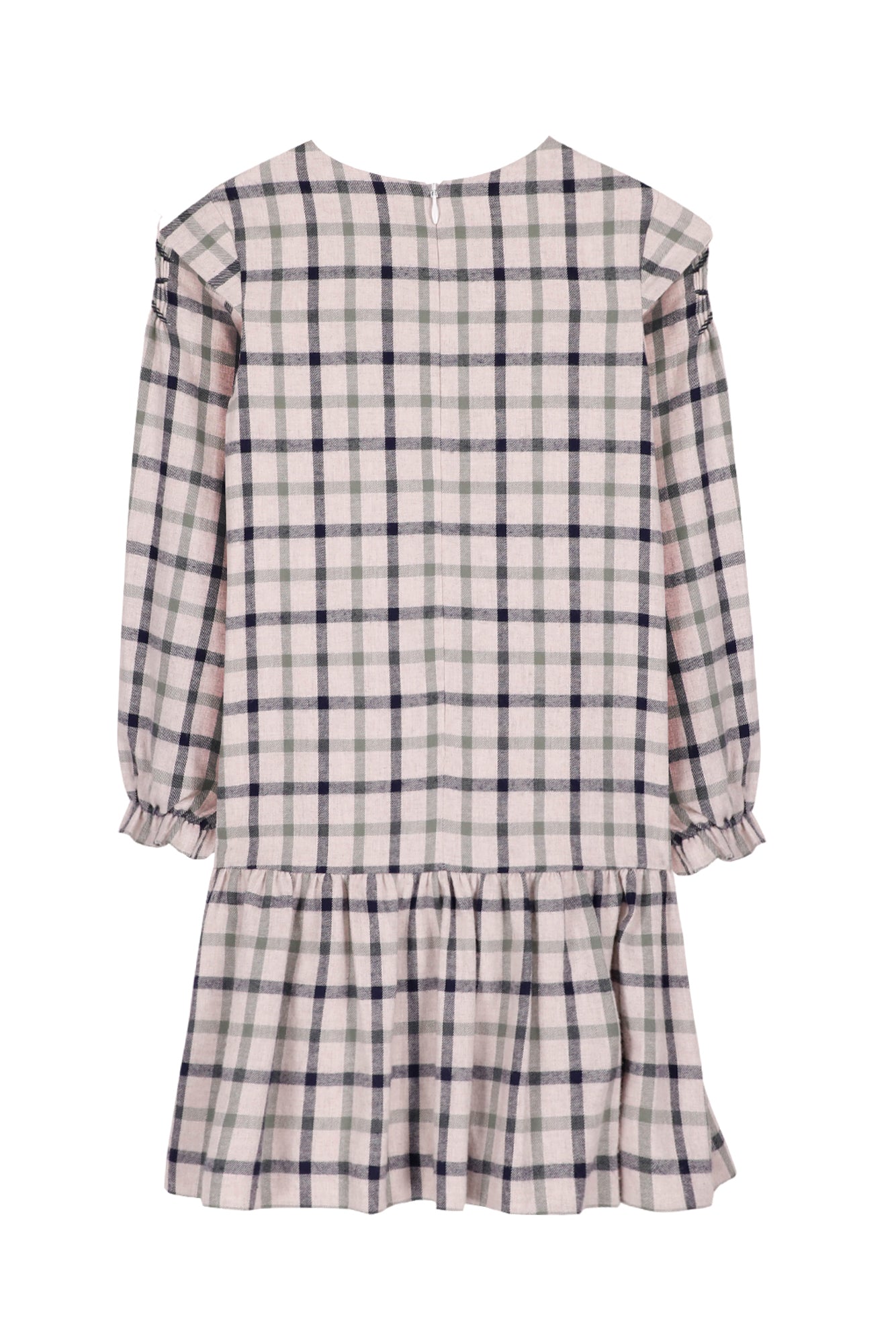 Vestido - Azul marino tiene Cuadros delantal